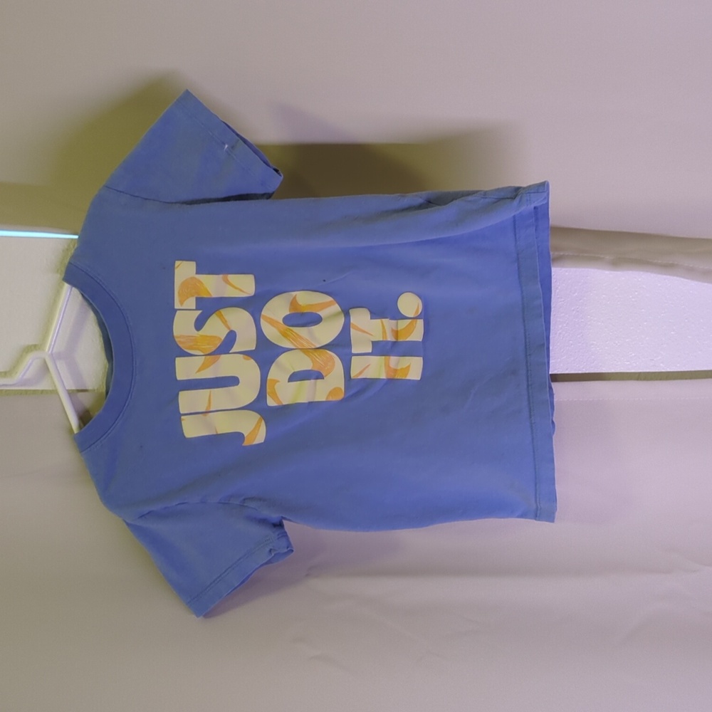 Kids Nike Just Do It Blue Tee Shirt Short Sleeve
